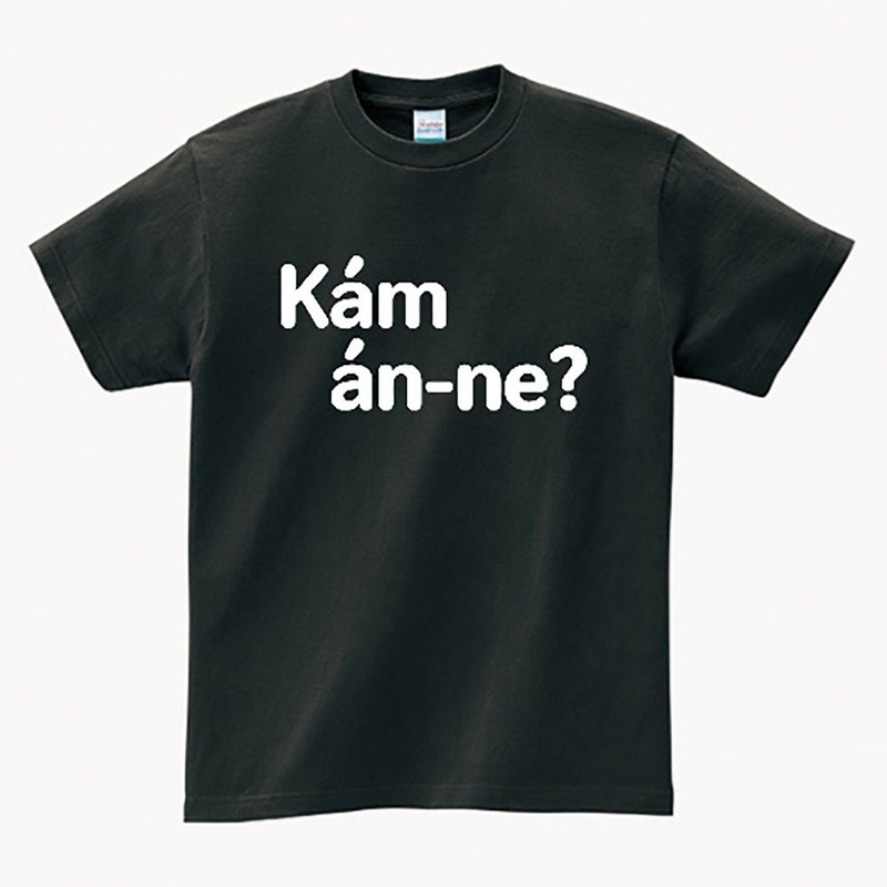 Kám án-ne 敢按呢 • 台語 T-shirt • 煙烏色 - 帽T/大學T - 棉．麻 黑色