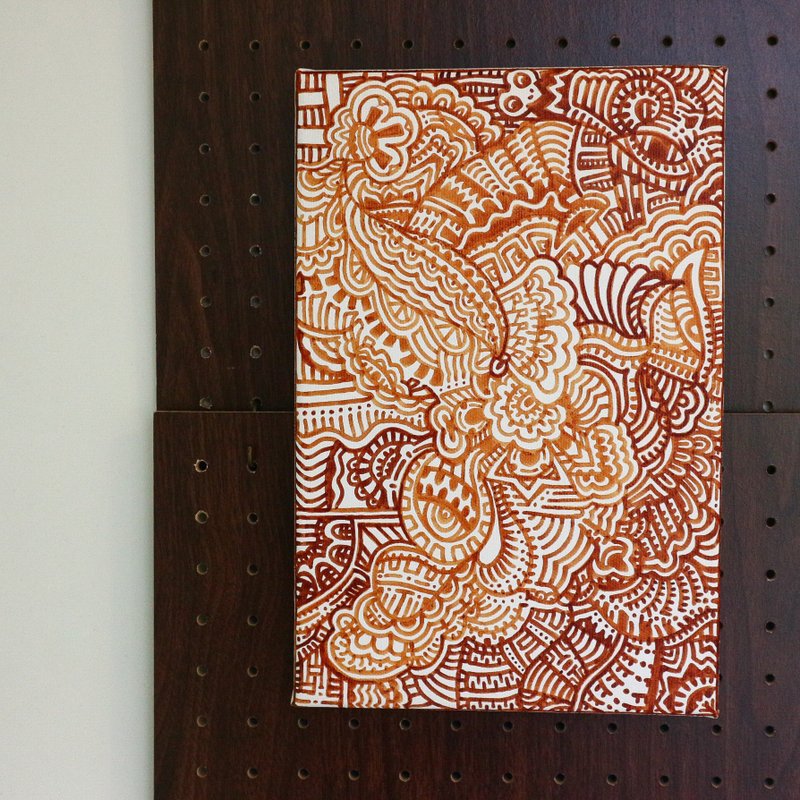 【畫話‧河童畫】圖騰 編號 NO.11 - 相框/畫框 - 顏料 橘色