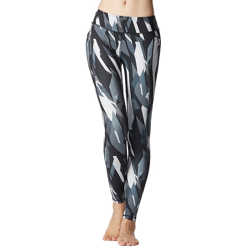 [MACACA] City Roaming Beautiful Hip Pocket Pants - ATE7661 Black Geometry - Women's Yoga Apparel - Polyester Black