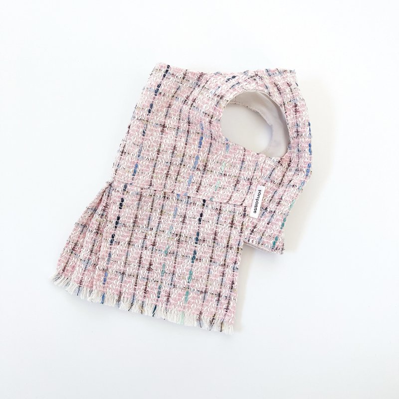 Dog Wear・Fancy Tweed Jumper Skirt - Pink - ชุดสัตว์เลี้ยง - ผ้าฝ้าย/ผ้าลินิน สึชมพู