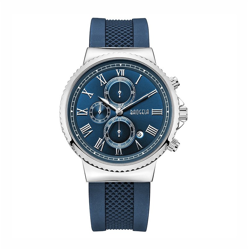 EUROPE SPECIAL EDITION系列 - PARIS 藍銀金錶盤 / 藍矽膠 手錶