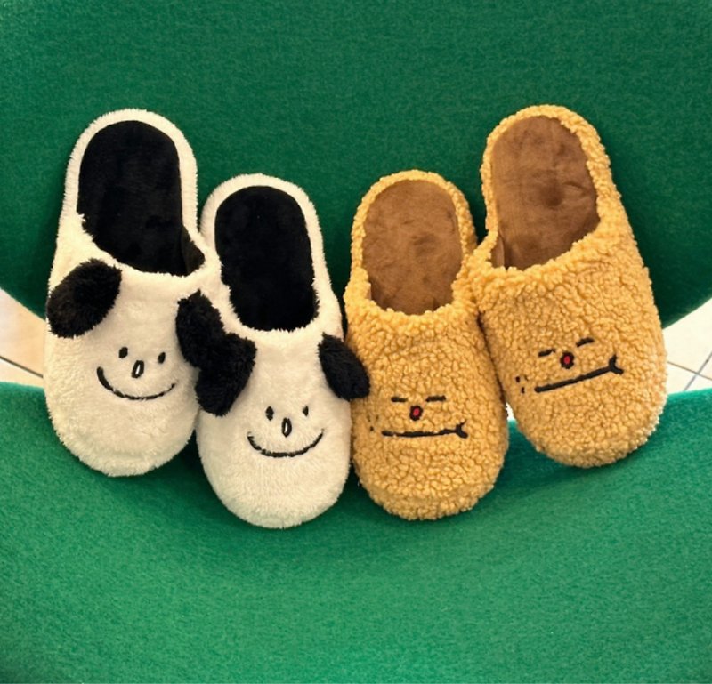 SASIM POPO / BADUKI indoor plush slippers (two types in total) - Indoor Slippers - Polyester 