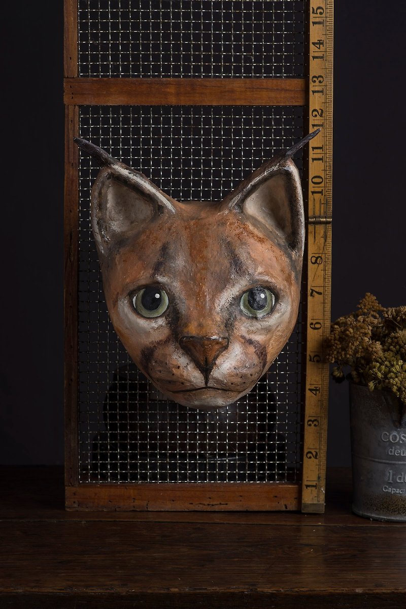 Wall hanging decoration-caracal cat - Wall Décor - Paper Brown