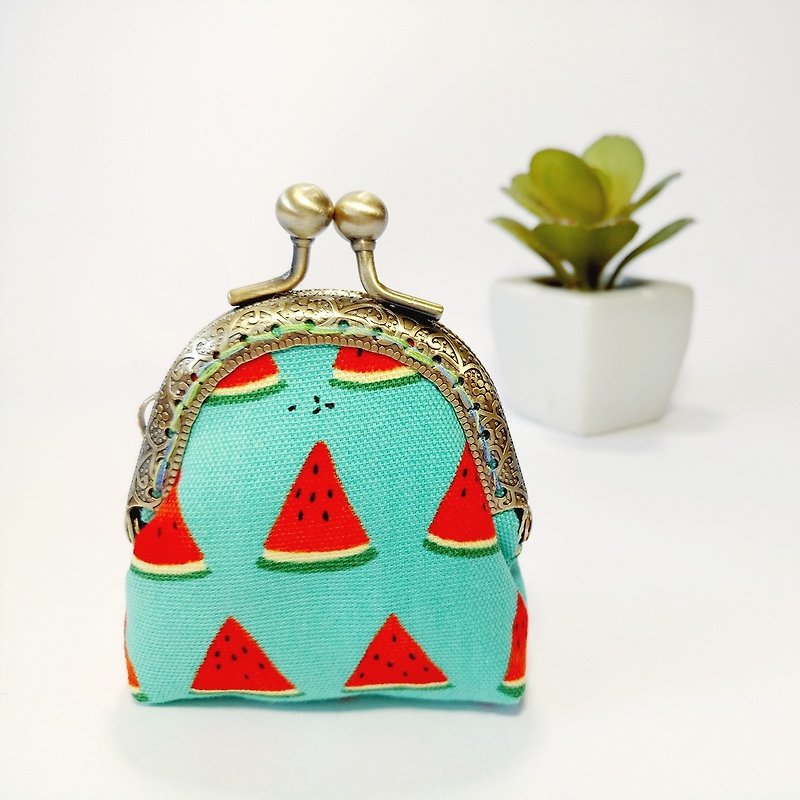 [Watermelon-green] Mini gold coin purse - Coin Purses - Cotton & Hemp Green