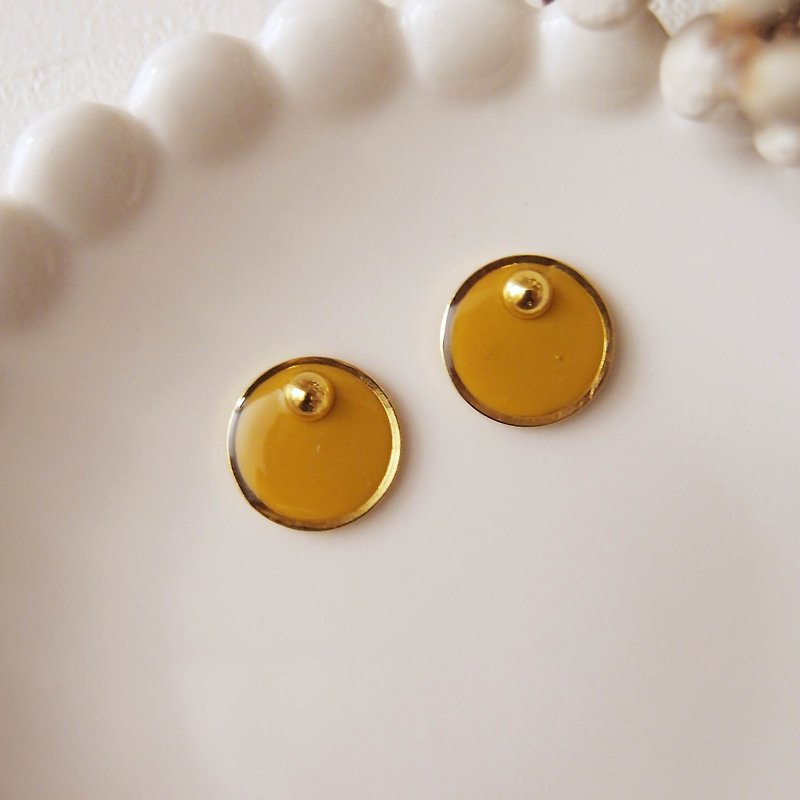 Yanxi. Rongyin-Clip-on Earrings Stainless Steel Earrings Silicone Earrings - Earrings & Clip-ons - Other Materials Orange