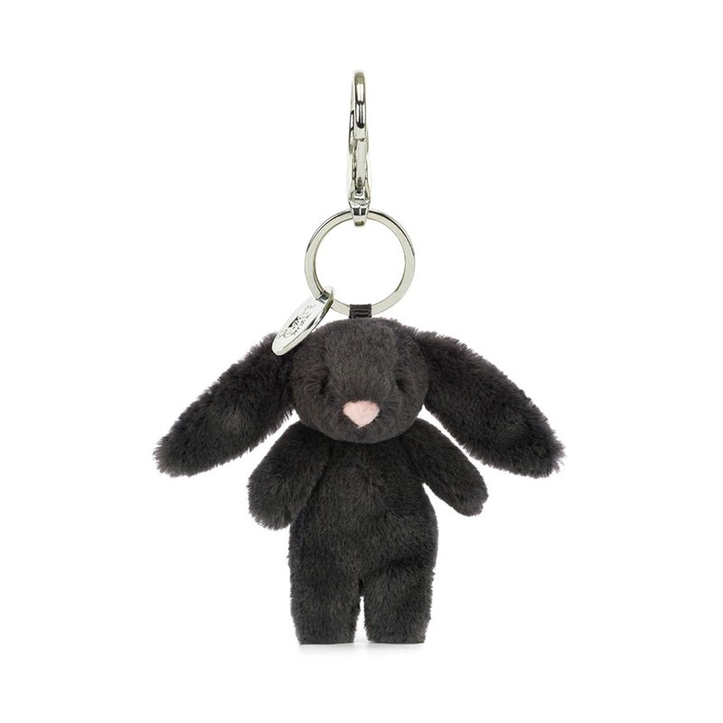 Bashful Inky Bunny Bag Charm 黑芝麻兔吊飾 黑色兔子鑰匙圈 - 吊飾/掛飾 - 聚酯纖維 黑色
