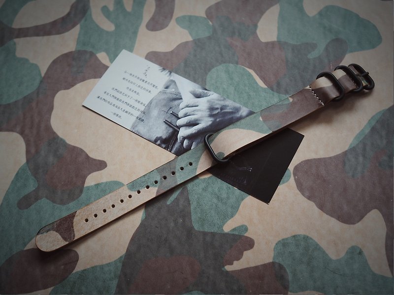 Customized Handmade Black Leather NATO Watch Strap.Watch Band.Gift - สายนาฬิกา - หนังแท้ หลากหลายสี