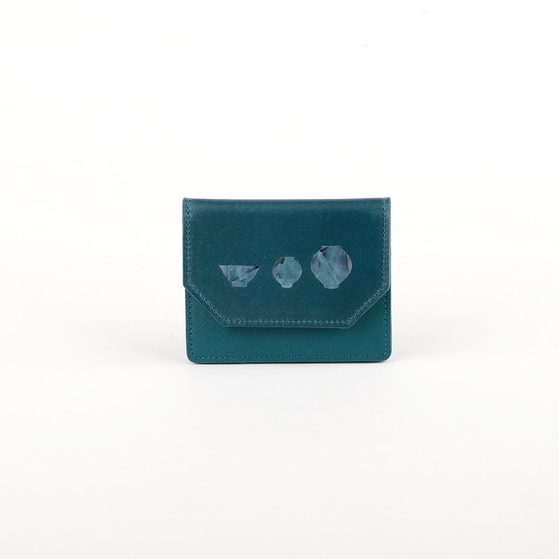 Mother-of-pearl Card Wallet 3 - 錢包/皮夾/長短夾 - 真皮 