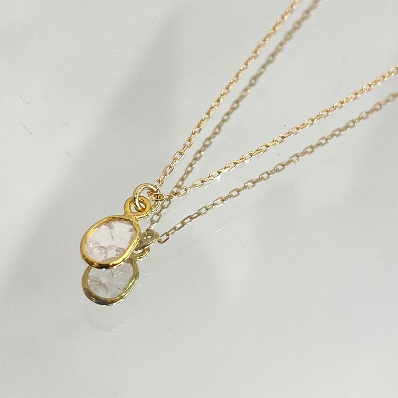 K18 GOLD DIAMOND 18金 スライスダイヤモンド ペンダント40cm 18KN4　4月誕生石 【SOLID GOLD & DIAMOND】 - 項鍊 - 其他金屬 金色