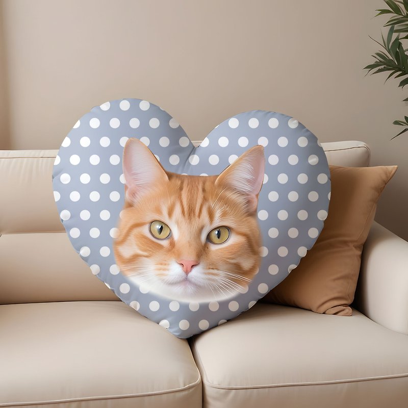 [Customized heart-shaped stuffed pillow] Customized photo-heart-shaped stuffed pillow - Pillows & Cushions - Other Man-Made Fibers Multicolor