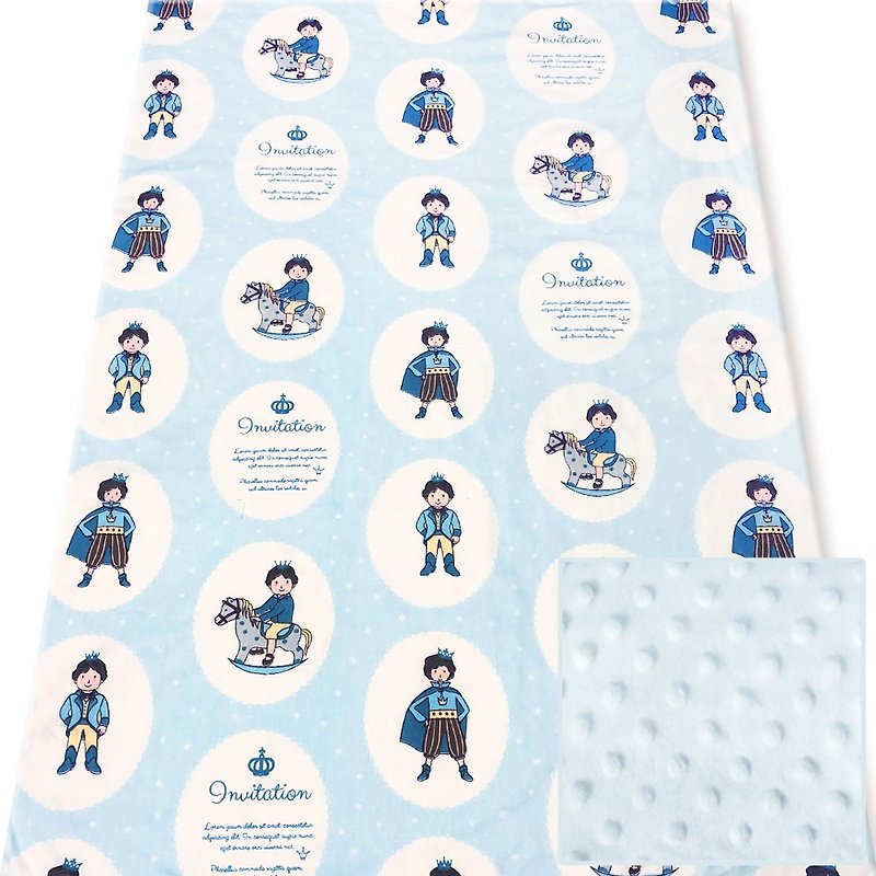 Minky Multi-function Dot Particle Carrying Blanket Baby Blanket Air Conditioner Blanket Quilt Blue-Little Prince - ผ้าปูที่นอน - ผ้าฝ้าย/ผ้าลินิน สีน้ำเงิน