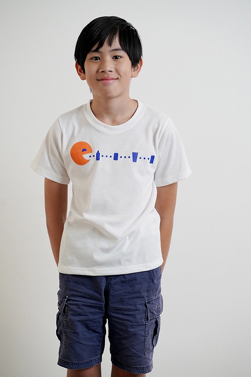 Kewu Shirt (E Genie-Children's Eco-friendly T-shirt) Made of Recycled Bottles | Recycling | Environmental Protection - Other - Eco-Friendly Materials White