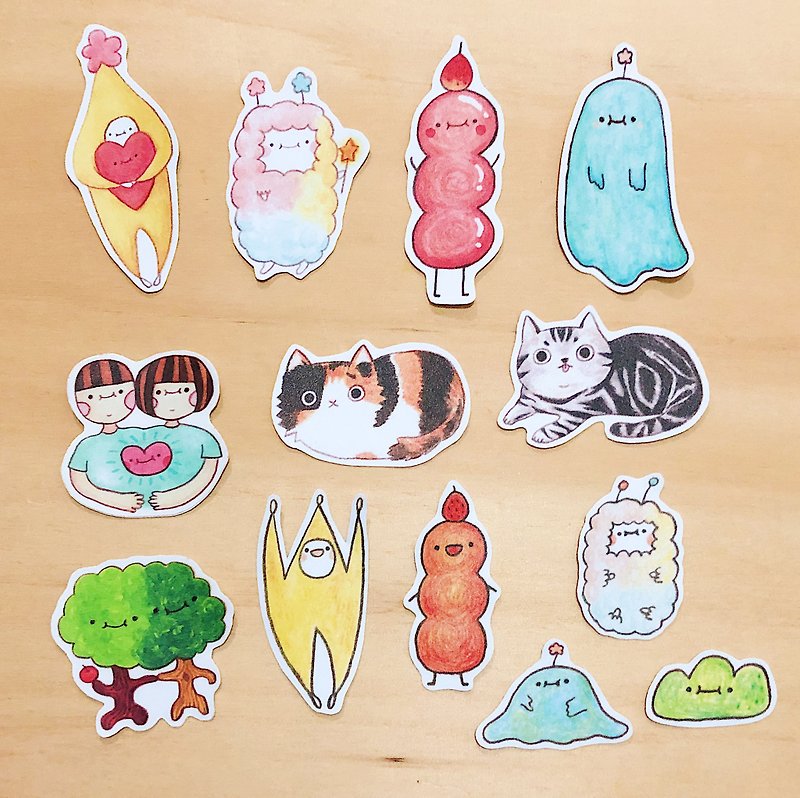 Banana Star and Friends-Waterproof Medium Sticker - Stickers - Plastic Multicolor