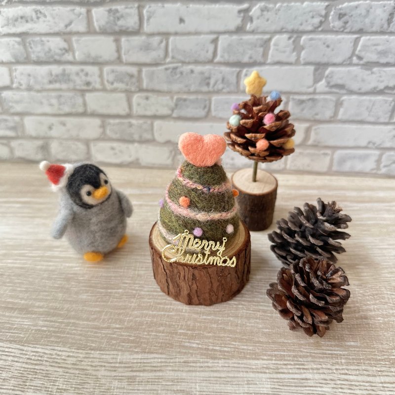 Wool felt Christmas limited-Christmas tree pin insert-Matcha sweetheart - Items for Display - Wool Green