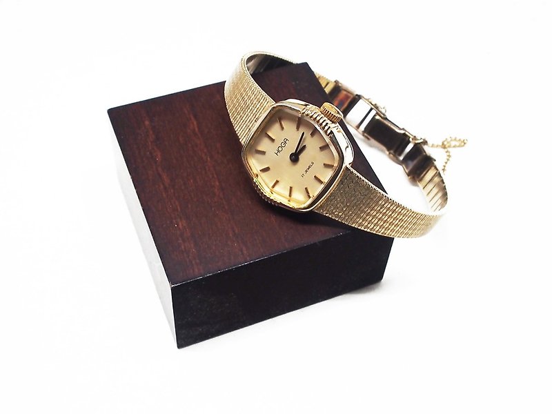 1970年代 HOGA 瑞士金色機械錶 - 女錶 - 其他金屬 金色