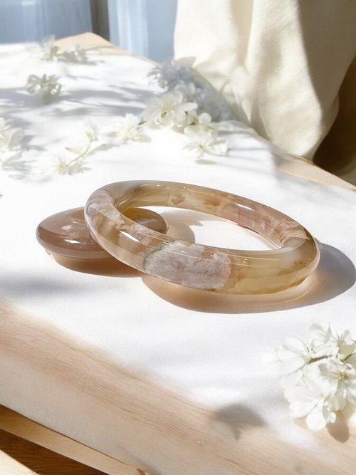 桜瑪瑙ブレスレット 瑪瑙ブレスレット グレープフルーツ氷底形成