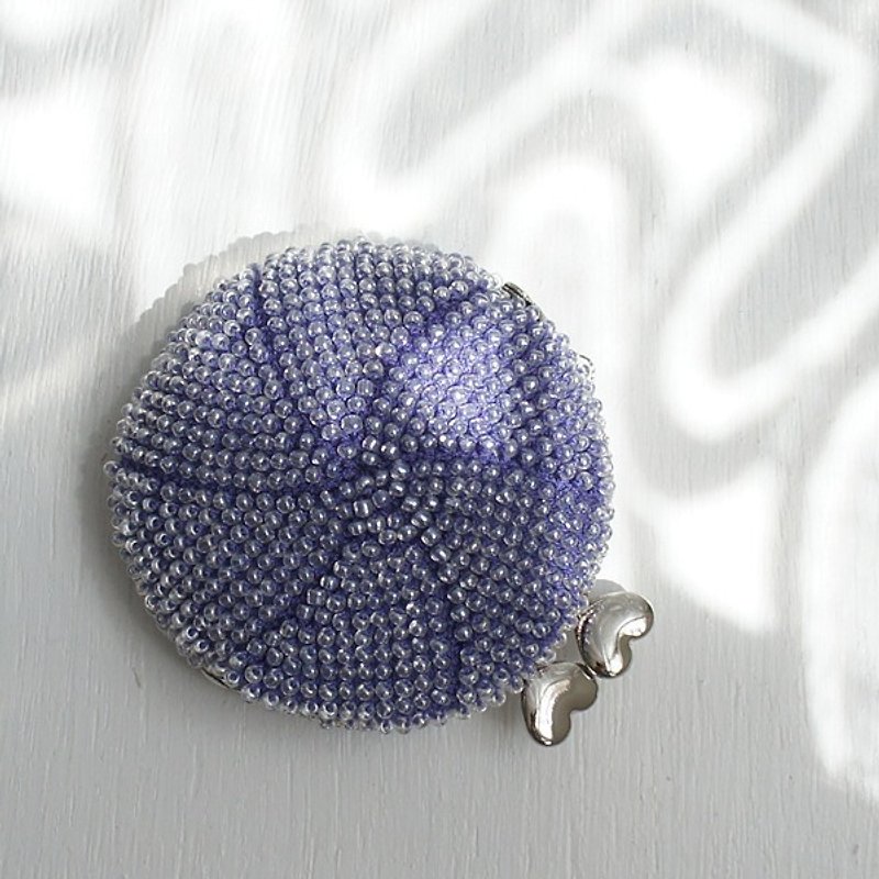Ba-ba handmade Beads crochet coinpurse No.691 - 財布 - その他の素材 パープル