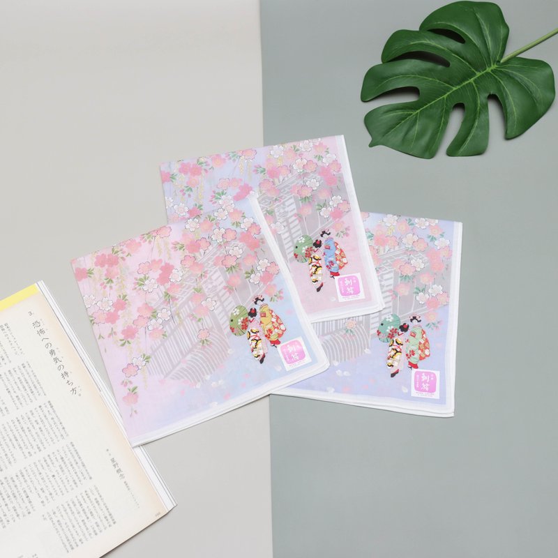 京都手帕 -友禪刺繡系列-舞妓 - 手帕 - 棉．麻 