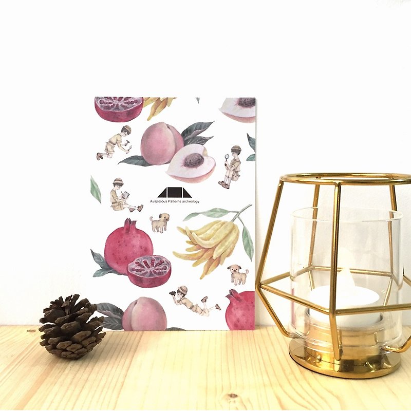 Fruit Illustration Postcard-Huafeng Sanzhu Style on Paper Series - การ์ด/โปสการ์ด - กระดาษ สึชมพู