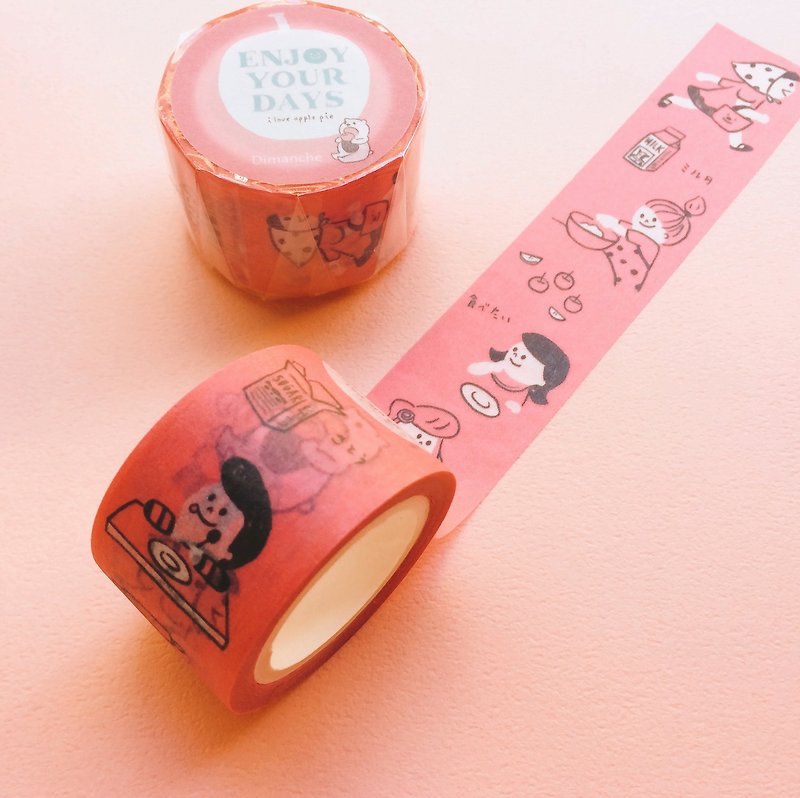 Di Mengqi Paper Tape - Apple Pie - Washi Tape - Paper Pink