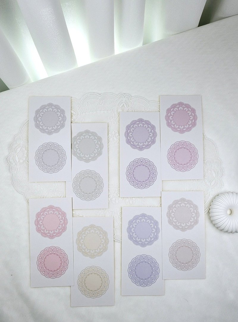 Pastel Doily Sticker Decor - 便條紙/便利貼 - 紙 多色