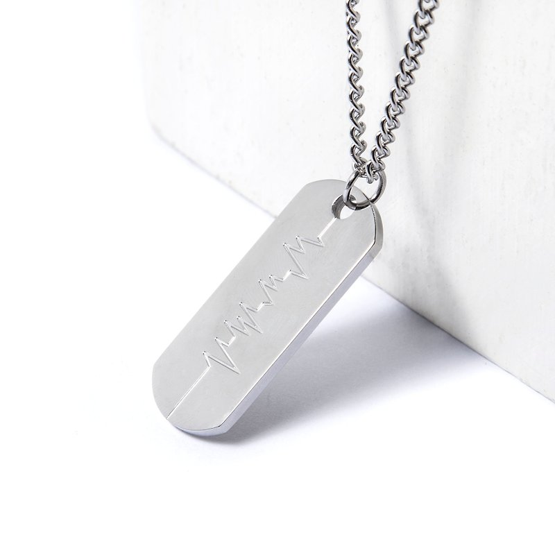 Recovery ECG Necklace-Steel (Silver) - Necklaces - Stainless Steel Silver