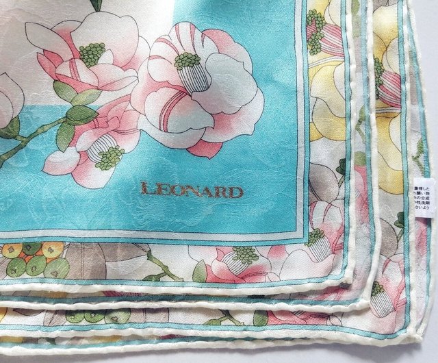 Leonard ヴィンテージ シルク スカーフ フローラル 23 x 23