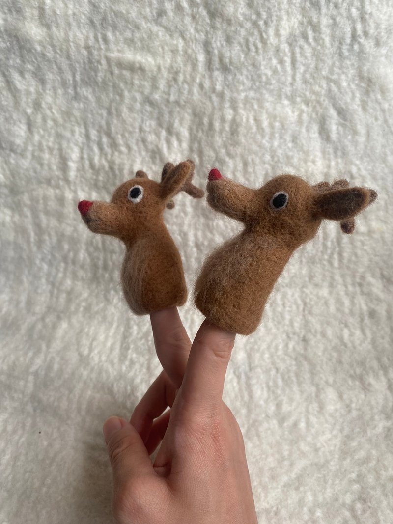 Christmas Reindeer Finger Puppet Wool Felt Lesson - เย็บปักถักร้อย/ใยขนแกะ/ผ้า - ขนแกะ 