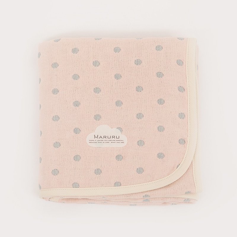 MARURU Japan-made premium six-layer muslin baby blanket -Pink Gray S/M/L - Bedding - Cotton & Hemp Pink