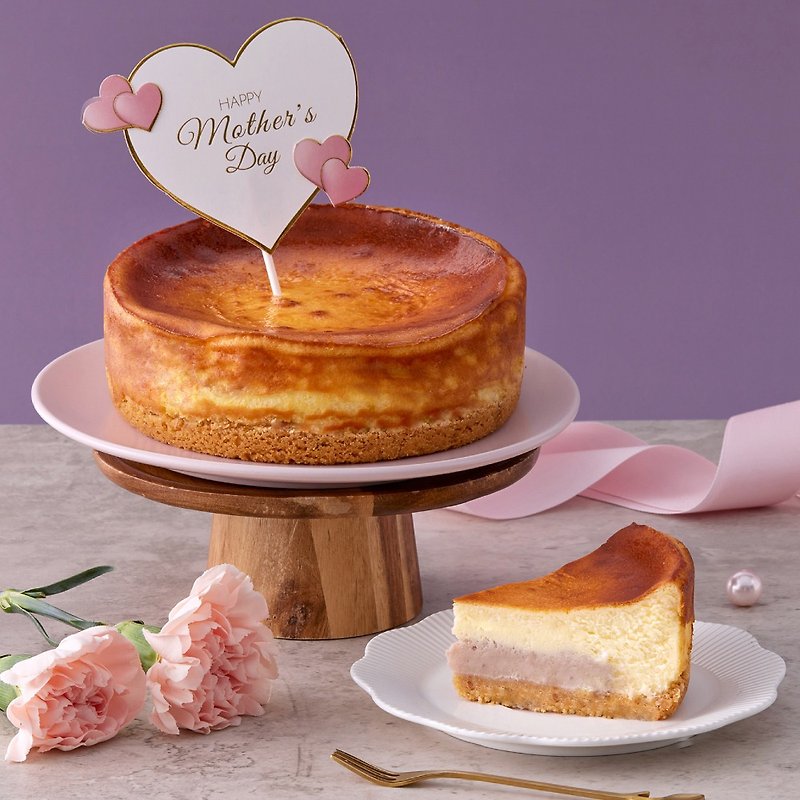 【喜憨兒。母親節蛋糕】芋見幸福－乳酪蛋糕6吋 - 蛋糕/甜點 - 新鮮食材 橘色