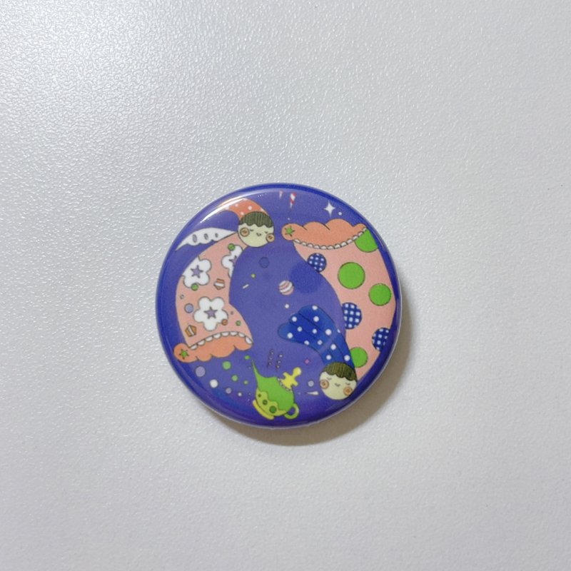 mimitofus planet 小圓胸章 許願天使二仙 紫色 - 胸針 - 不鏽鋼 多色