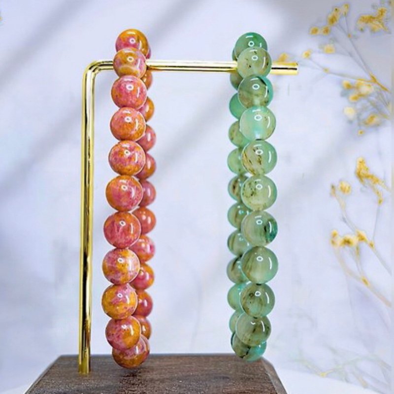 【黃金薔薇/綠海藍寶】高品綠柱石水晶手鍊手串 - 手鍊/手環 - 水晶 多色