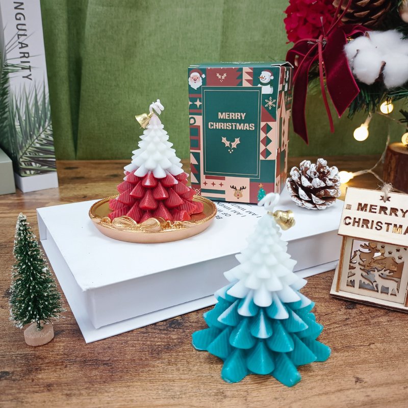 聖誕樹蠟燭×燭台 /交換禮物/聖誕禮物/聖誕節/香氛蠟燭/聖誕樹 - 乾燥花/永生花 - 植物．花 多色