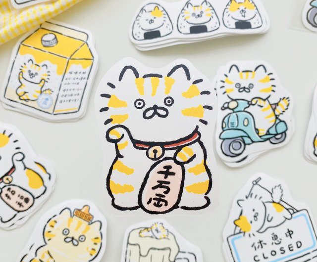 Waterproof stickers/3 small cats single large stickers - cats honey - Shop  3-little-cat Stickers - Pinkoi