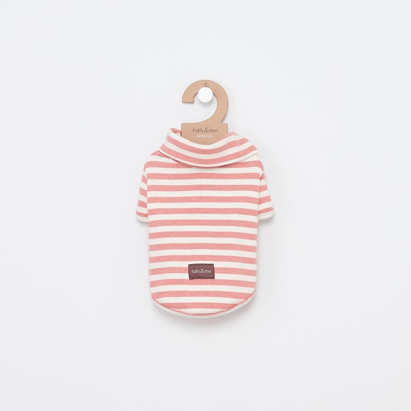 [tail and me] pet clothing lapel short-sleeved striped shirt powder - Clothing & Accessories - Cotton & Hemp Pink