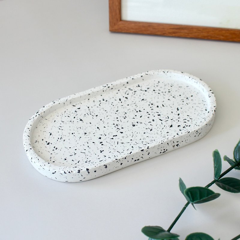 水泥 擺飾/家飾品 黑色 - Multipurpose tray, Stone pattern, black and white, Okaeri Tray Black Stone