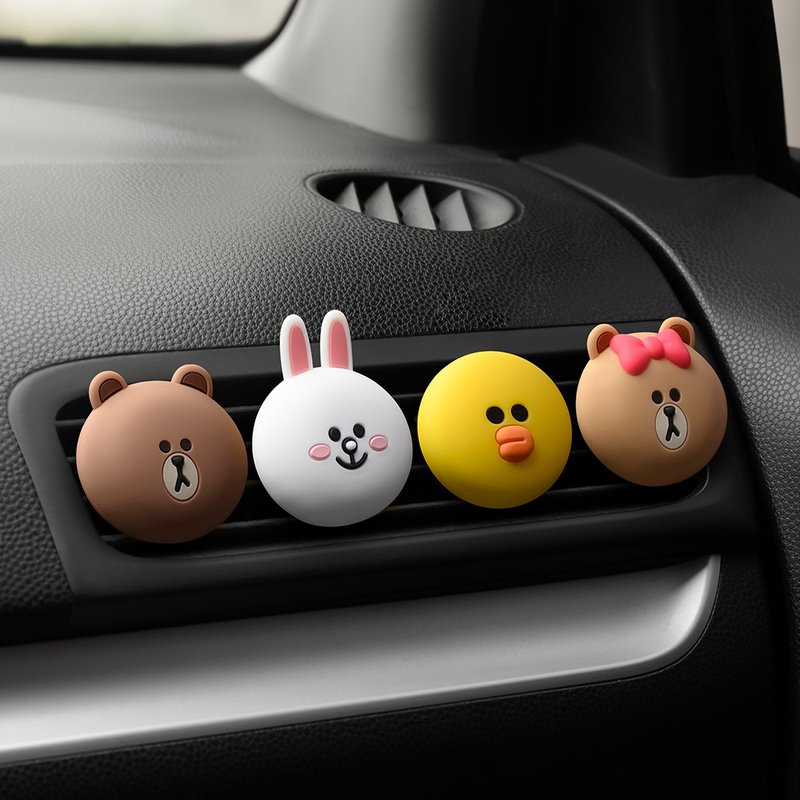 [New Arrival] cocodor-LINE FRIENDS Car Buckle-On Fragrance - น้ำหอม - แก้ว สีนำ้ตาล