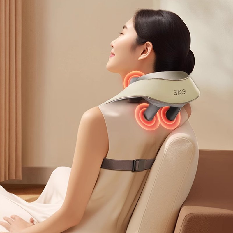 [Free Shipping] Back Waist Neck Shoulders Trapezius Neck Massager SKG/H5 Luxury - Gadgets - Other Materials Gold