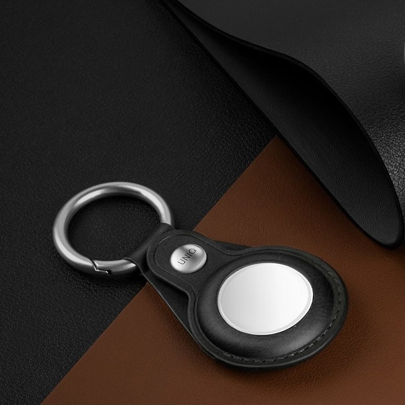 AirTag Domus 皮革鑰匙圈(附雙面保護膜)-黑色 - 科技小物 - 人造皮革 黑色