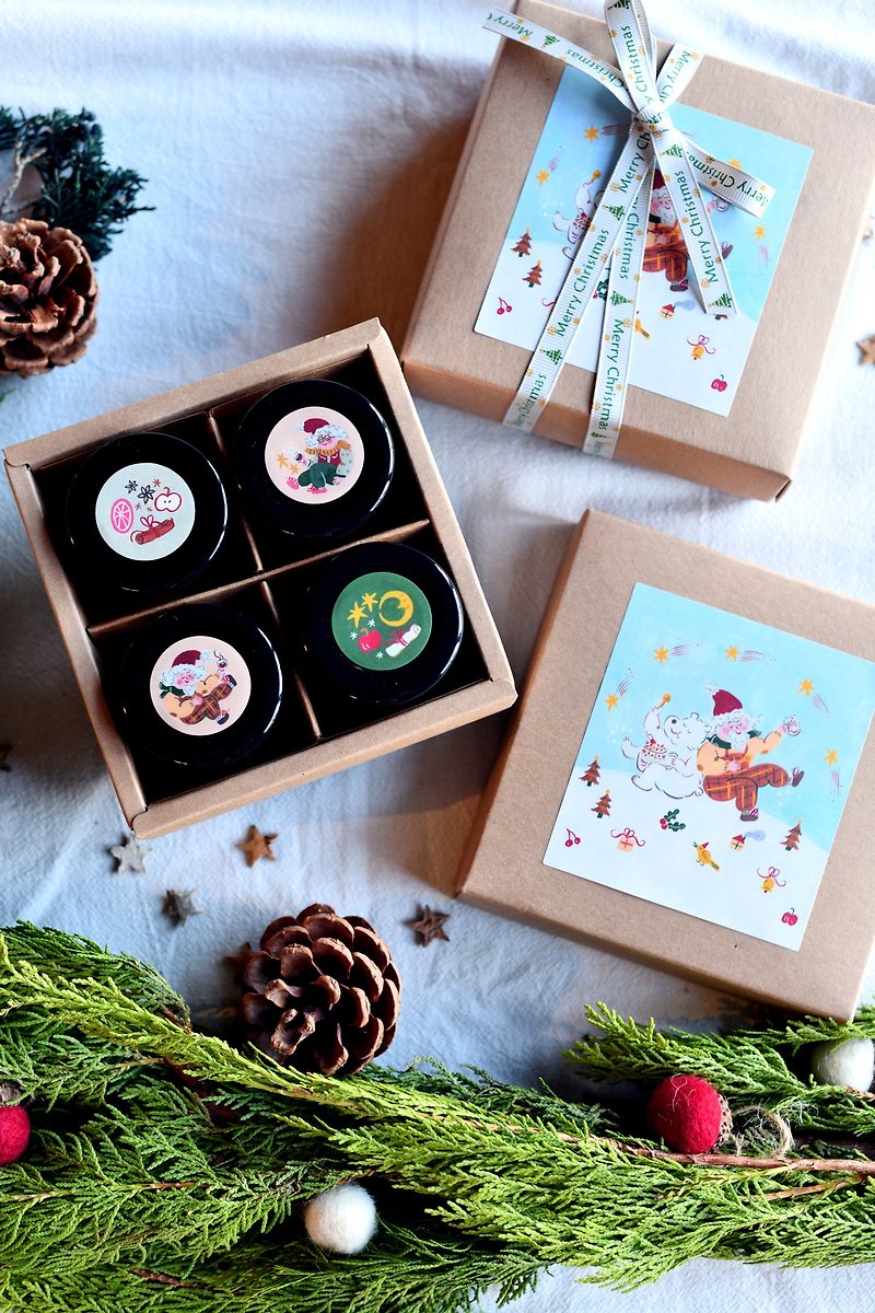 [Christmas Gift Box] Free delivery of spread + jam four-pack gift box for gift exchange with cool card carrying bag - Jams & Spreads - Fresh Ingredients 
