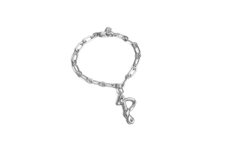 Knot Alphabet Bracelet Silver 99.99 / P / - 手鍊/手環 - 純銀 銀色