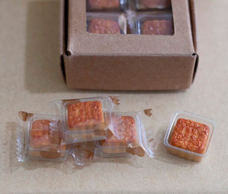 1:6 比例模型 香港傳統節慶食品 1/6 蓮蓉月餅 仿真微縮食物 - 擺飾/家飾品 - 黏土 橘色