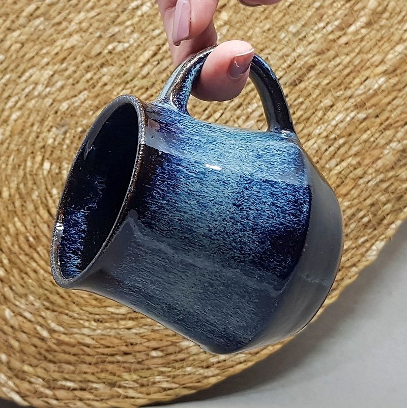 Pottery mug handmade 8oz Mugs handmade Ceramic mug blue Ukraine pottery Handmade - Cups - Clay Blue