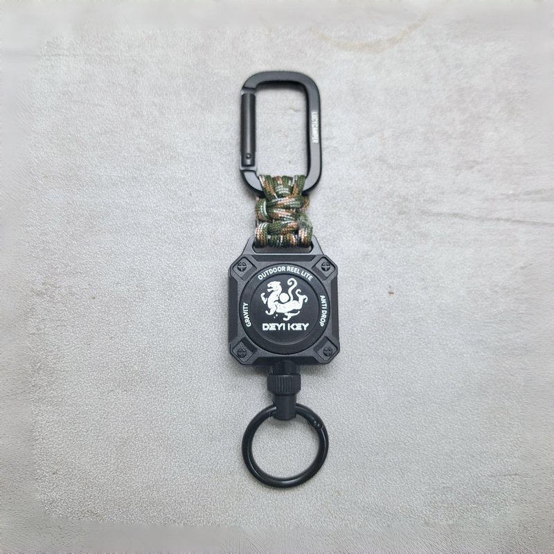 Hand-woven strong magnetic telescopic buckle easy-pull buckle steel wire tactical strong pull carabiner key ring - เชือก/สายคล้อง - โลหะ 