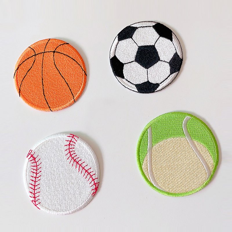 Sport Patch Iron on Basketball Patch for Boy Patch for Clothing Tennisball Patch - Badges & Pins - Thread Orange