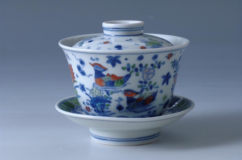 鬥彩鴛鴦蓋杯 - 茶壺/茶杯/茶具 - 瓷 