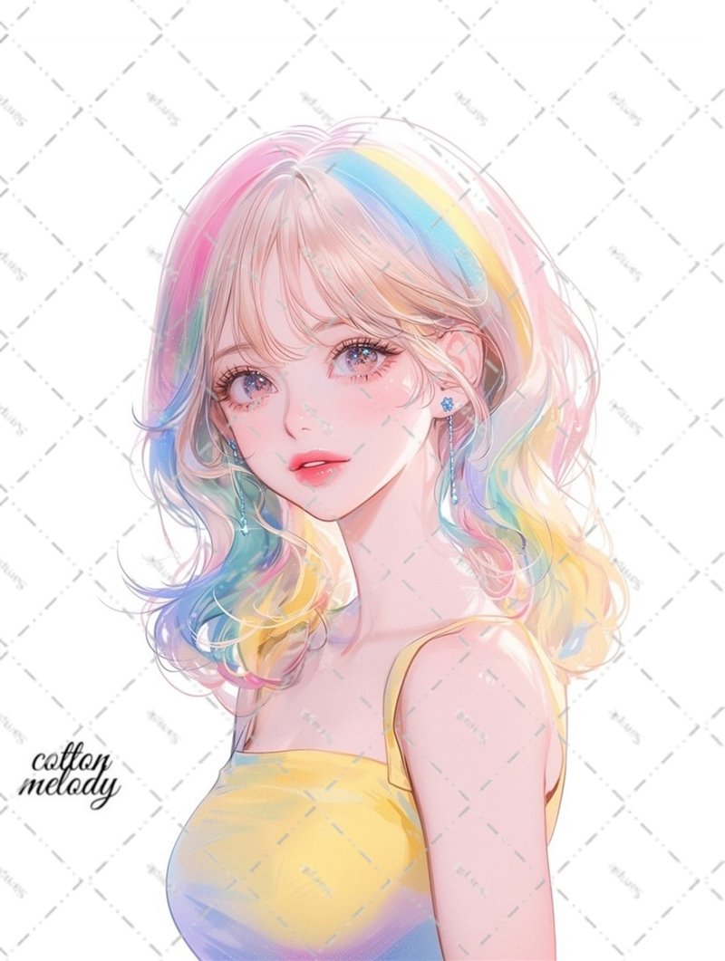 original sticker no.6246 人物ステッカー オリジナルステッカー 人物ステッカー 女の子ステッカー オリジナル人物ステッカー - 貼紙 - 紙 