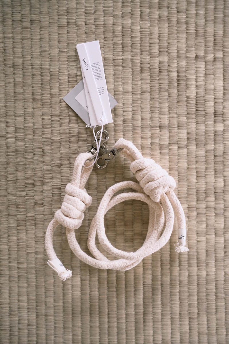 Off-white thick rope mobile phone strap - เชือก/สายคล้อง - ผ้าฝ้าย/ผ้าลินิน 