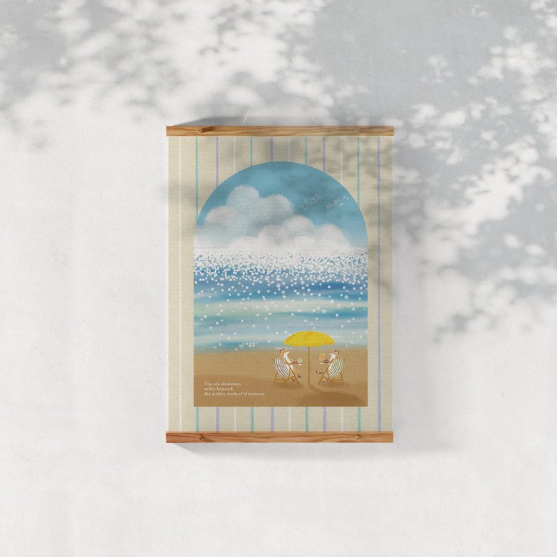 金光下的海  | 插畫A4海報 - 海報/掛畫/掛布 - 紙 