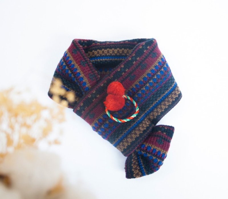 【暖暖的耶誕】For Dear毛小孩的耶誕針織圍巾 - 寵物衣服 - 棉．麻 